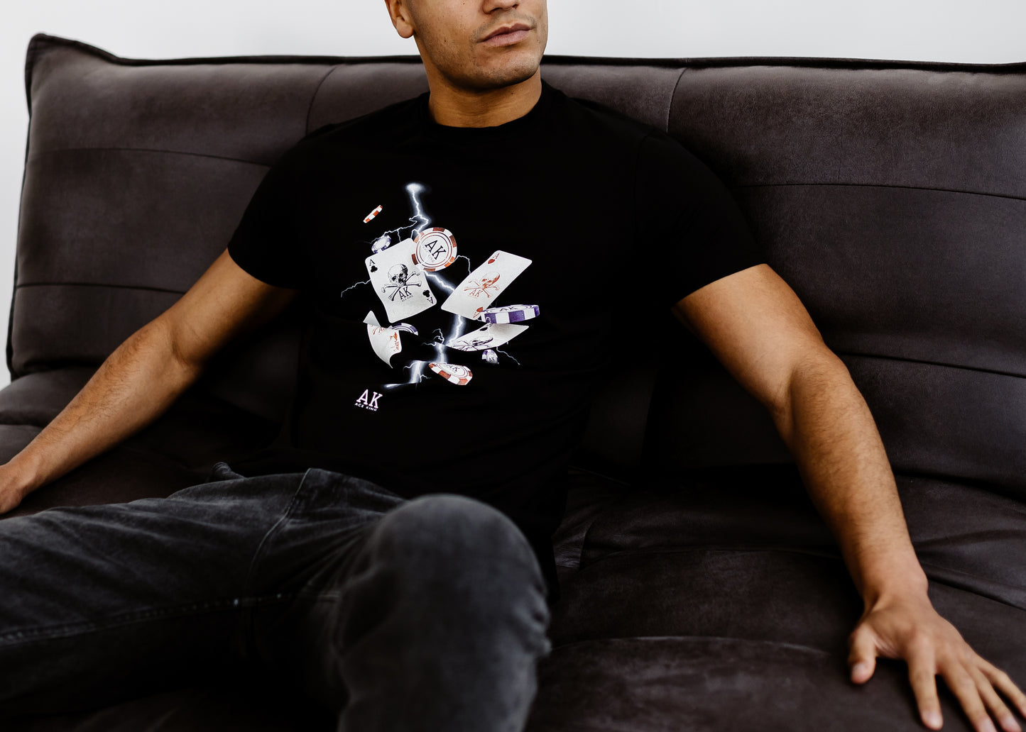 Lightning Bolt Fitted T-Shirt - Black