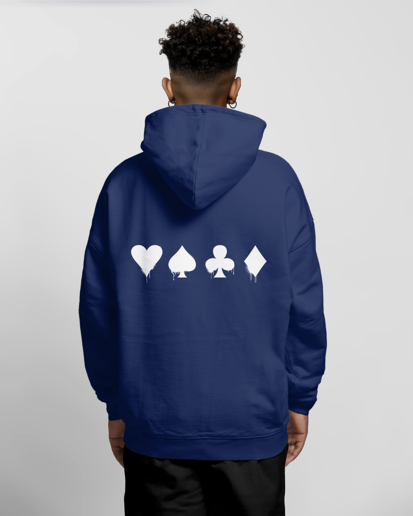 'Suits' Relaxed Fit Hoodie - Navy Blue