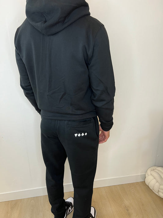 Classic Suits Embroidery Track Pants - Black