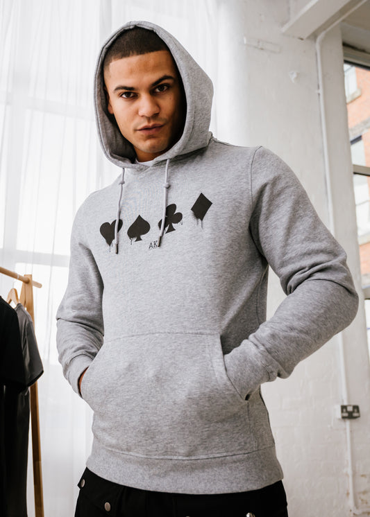 Premium ‘Suits Drip’ Fitted Hoodie - Grey