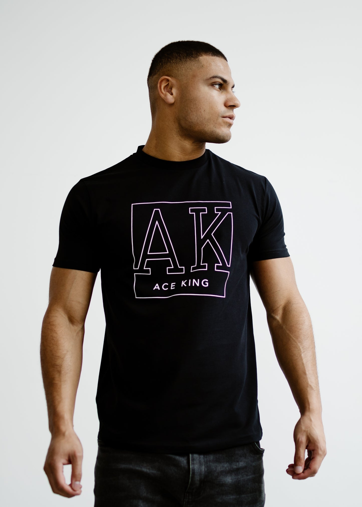 AK Graphic Print T-shirt – Black