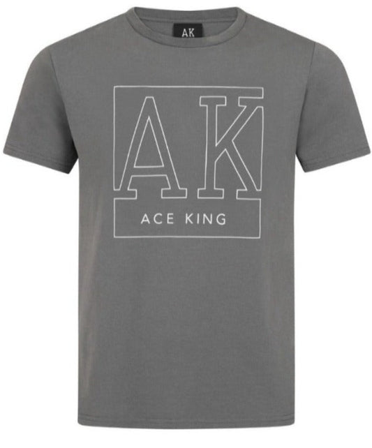 AK Graphic Print T-shirt – Grey