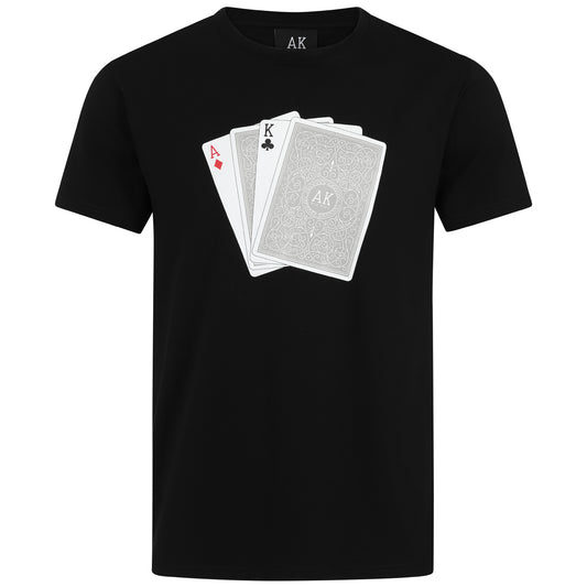 Ace King Card Print T-shirt – Black